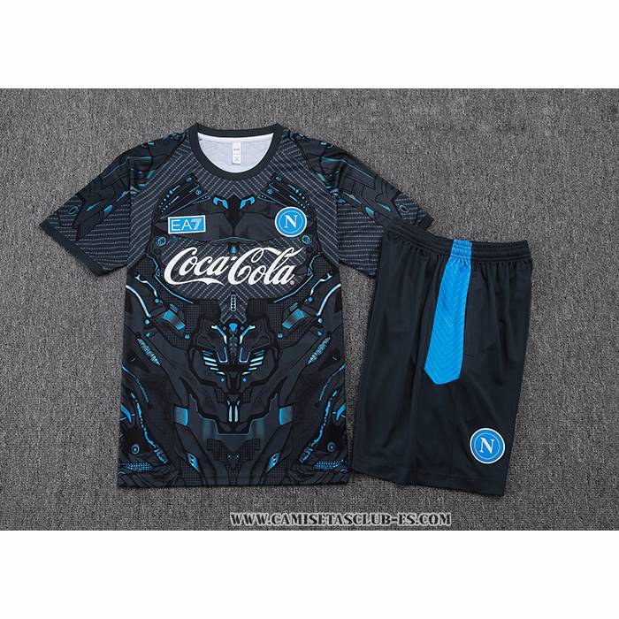 Chandal del Napoli 25-26 Manga Corta Negro - Pantalon Corto